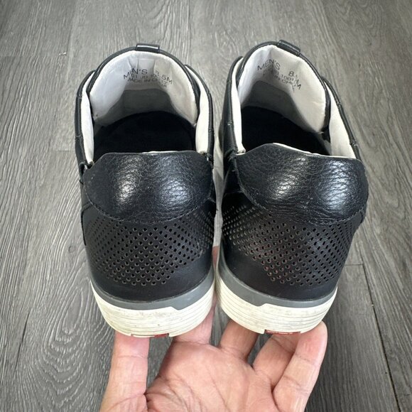 Kizik Mens New York Shoe Sz 8.5 Slip On Hands Free Casual Sneaker Black Leather main image 5